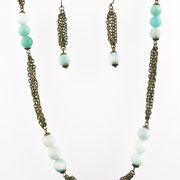 Bead 'n' Chain - <span style='font-size: 8pt; font-weight: normal;'>Length: 20"</span> - Green Amazonite