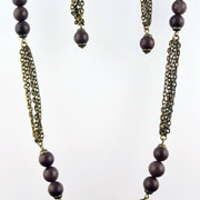 Bead 'n' Chain - <span style='font-size: 8pt; font-weight: normal;'>Length: 20"</span> - Purple Adventurine